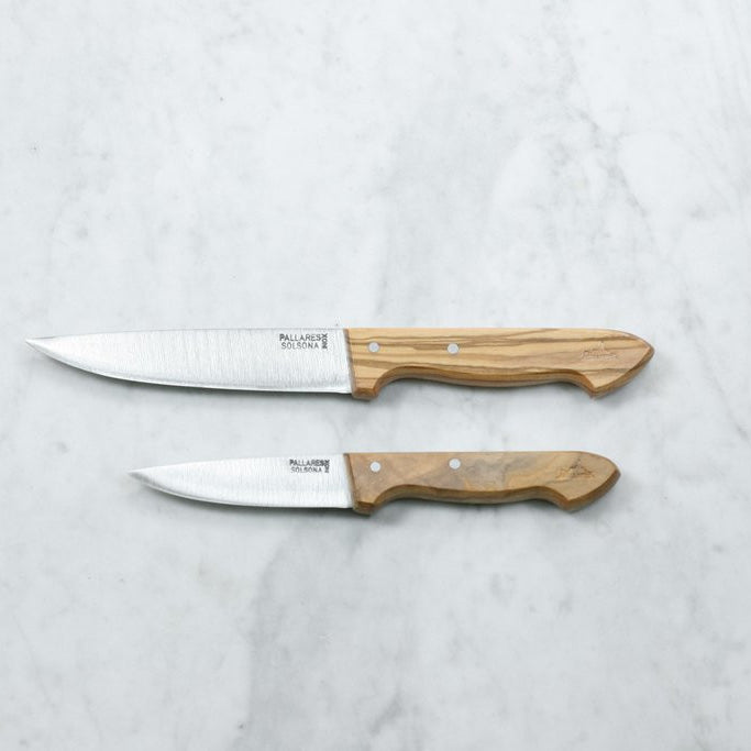 pallares solsona olive wood stainless steel steak fruit knives