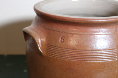 Vintage French Stoneware Crock, 6 Liter