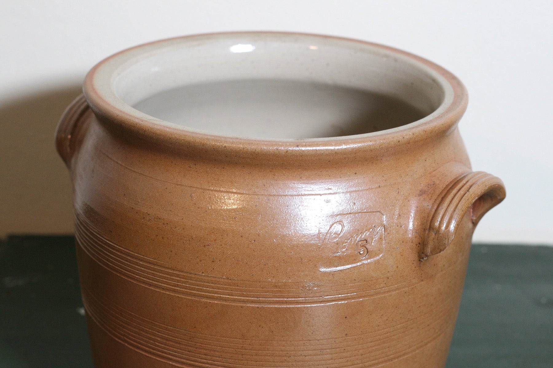 Vintage French Stoneware Crock, 5 Liter