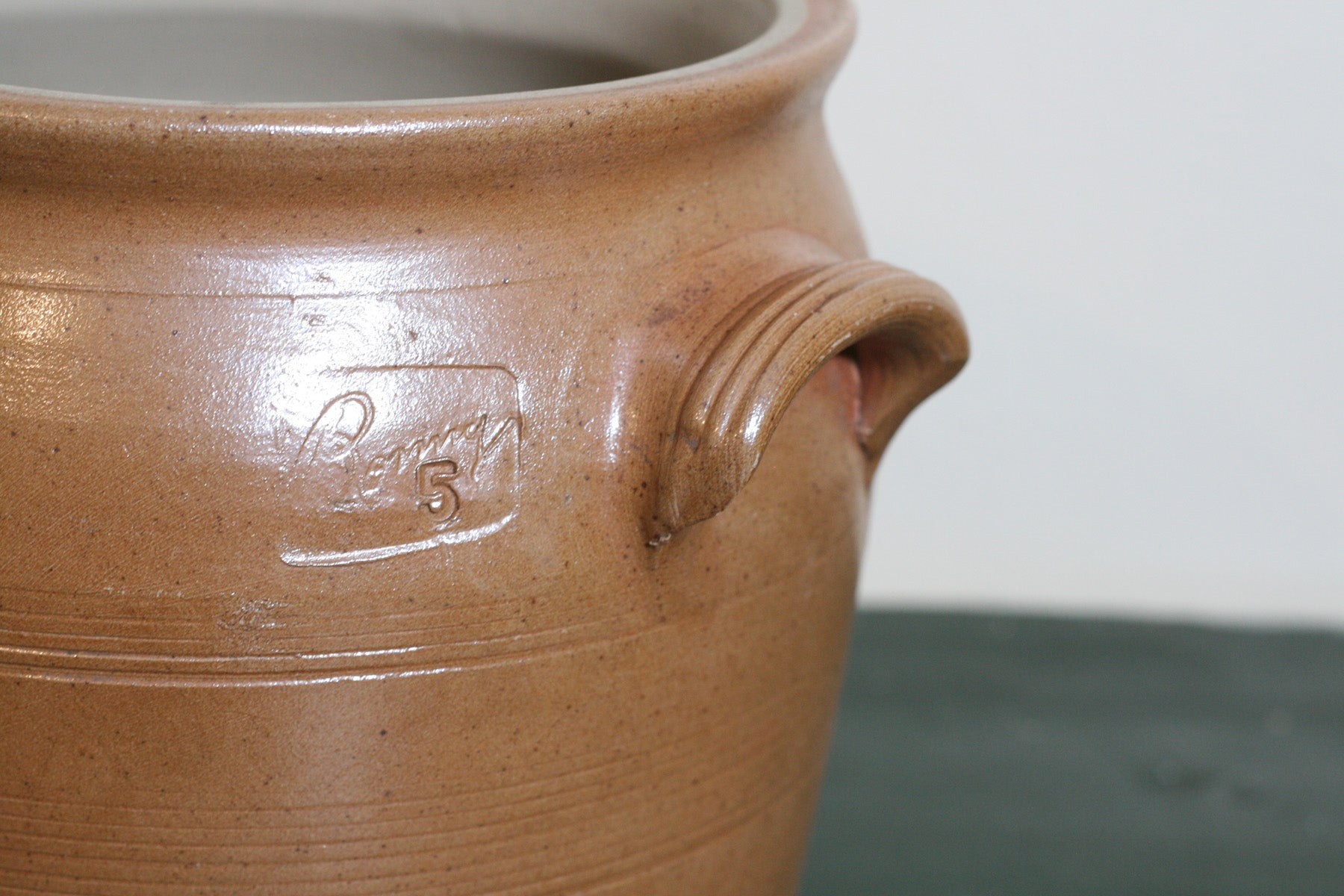 Vintage French Stoneware Crock, 5 Liter