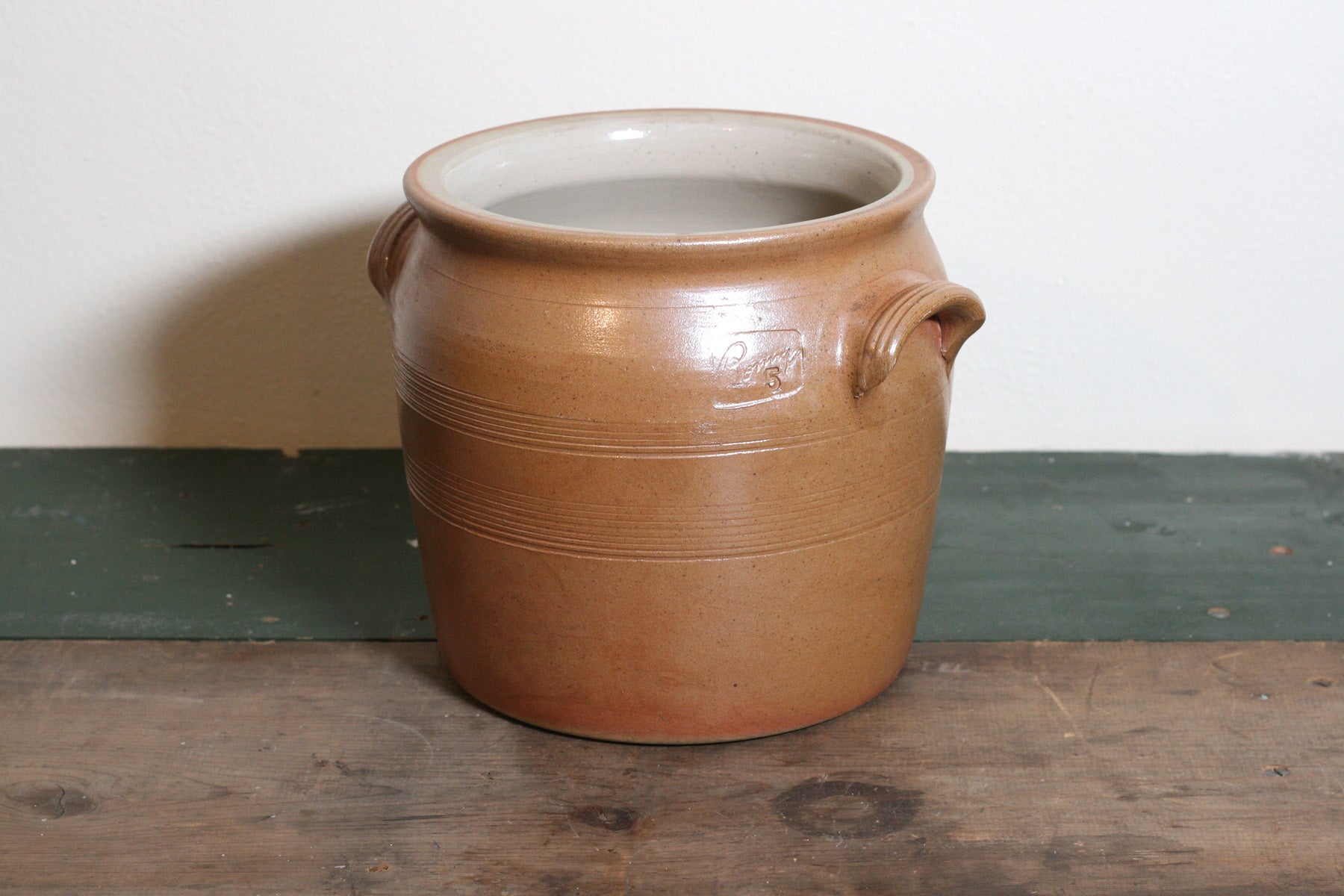 Vintage French Stoneware Crock, 5 Liter