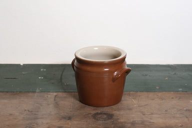 Vintage Brown Glaze Stoneware Crock, 1 Liter