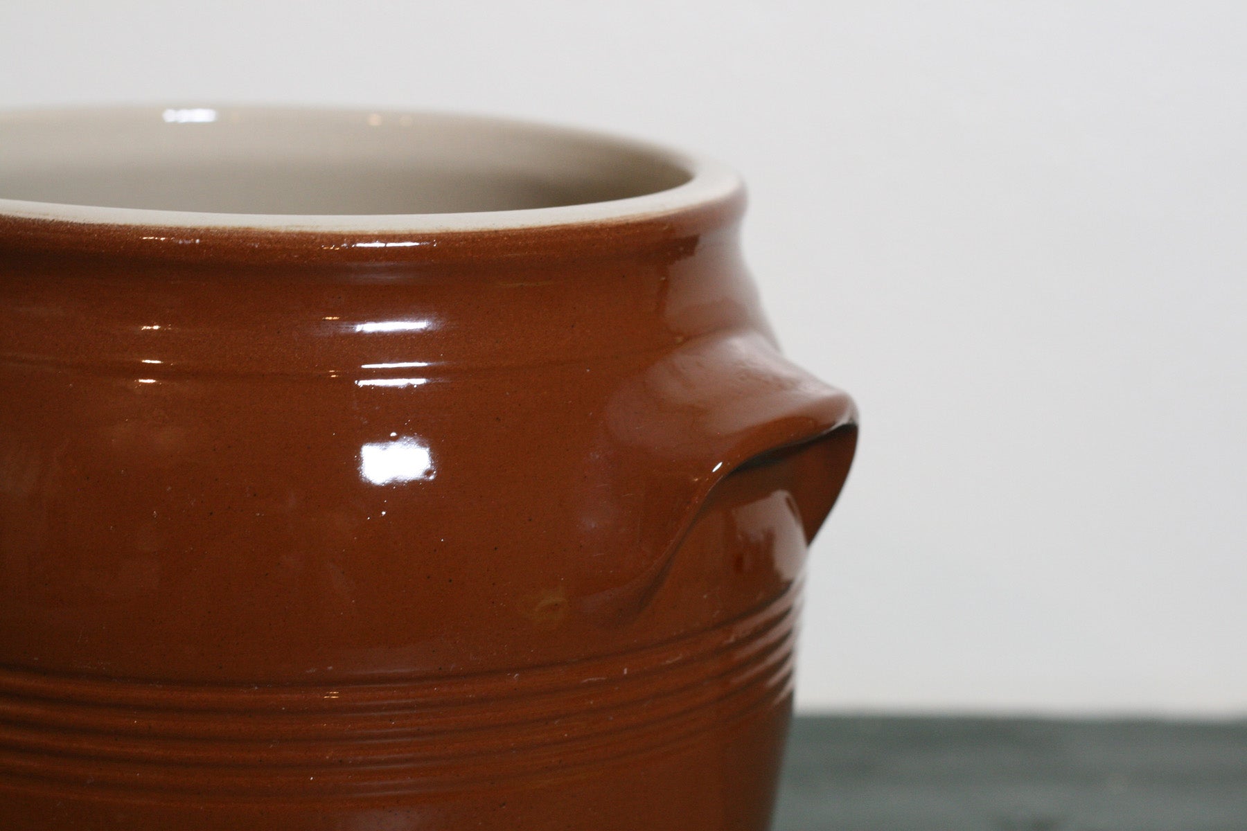 Vintage Brown Glaze Stoneware Crock