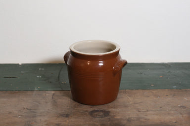 Vintage Brown Glaze Stoneware Crock
