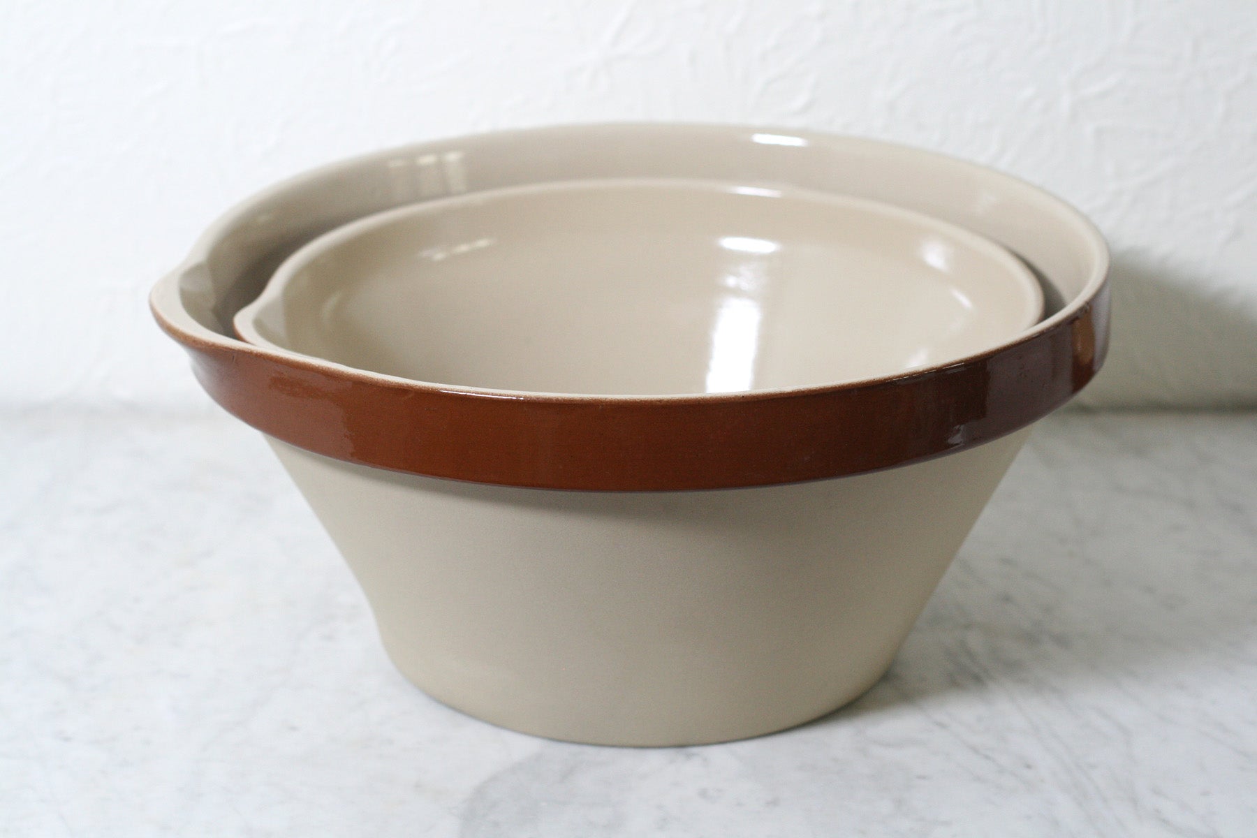 Extra Large French Stoneware Mixing Bowls