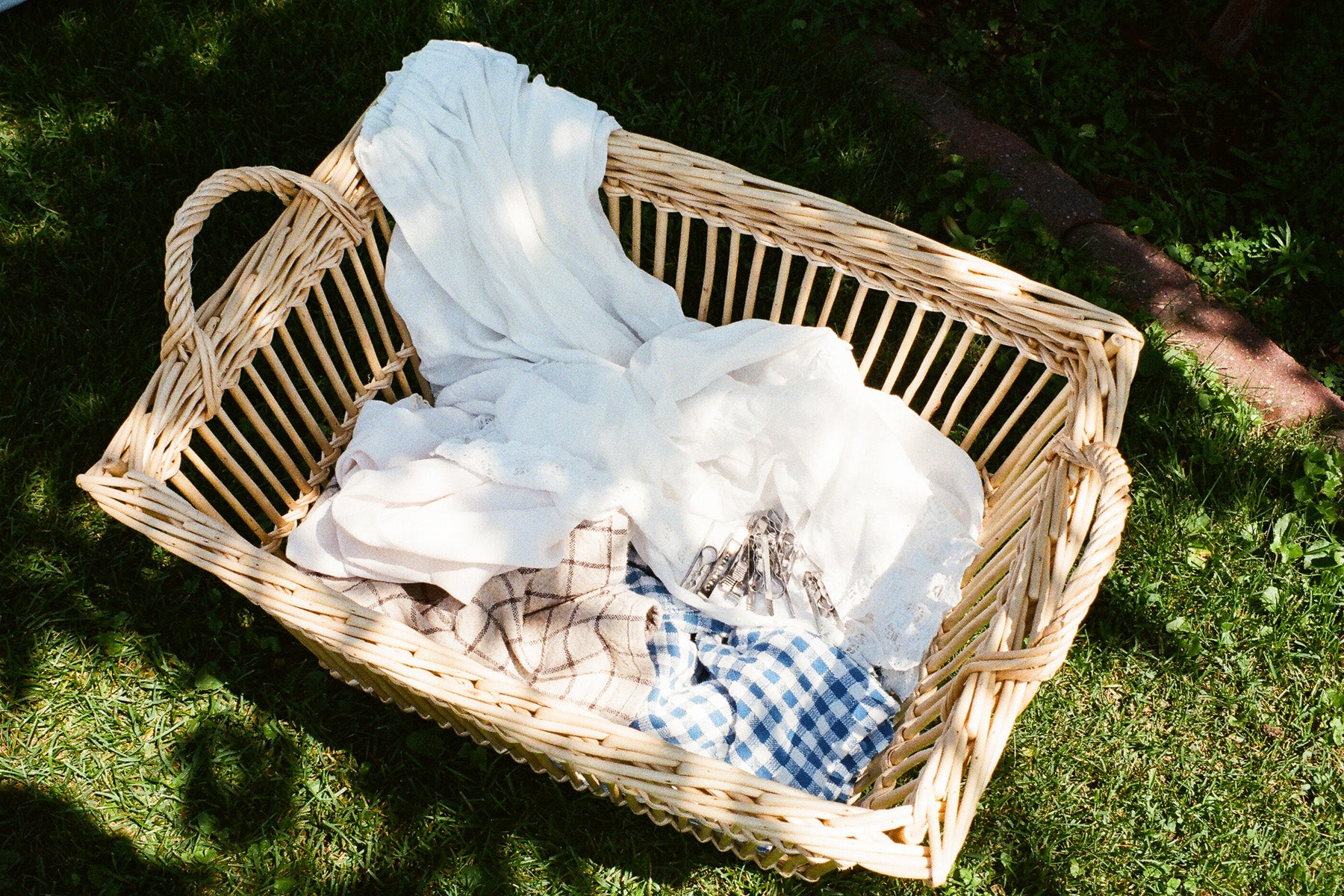 French Wicker Laundry Basket