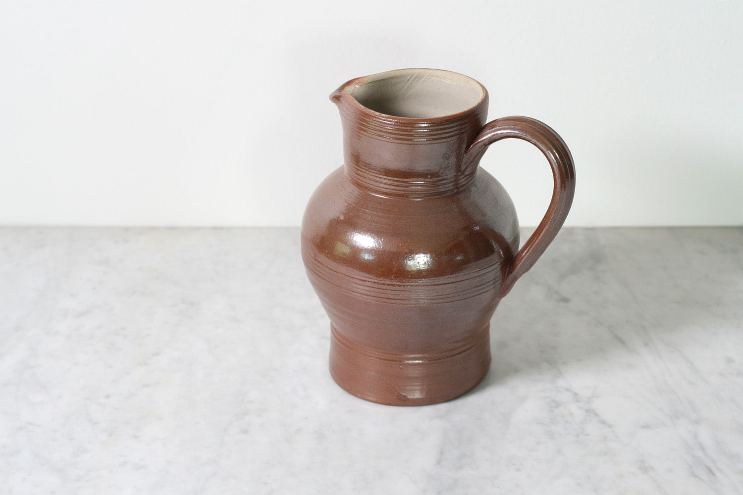 French Stoneware Water Pitcher