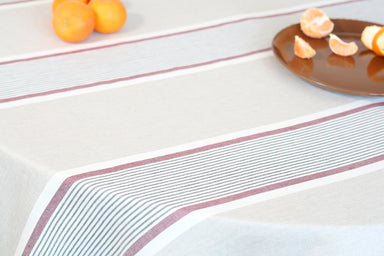 Charvet Editions Striped Tablecloth. Made in France.