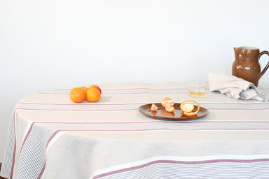 Charvet Editions Striped Tablecloth. Made in France.