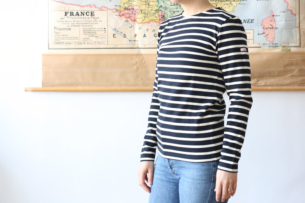 Armor-Lux Striped Marinière Navy with Nature Stripe