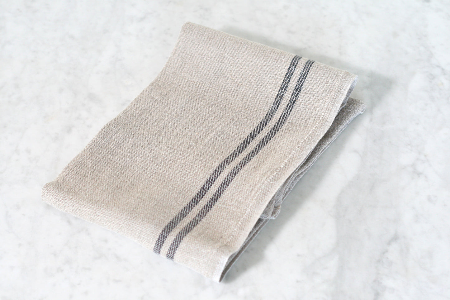 Charvet Editions Striped Linen Dish Towel. Made in France.