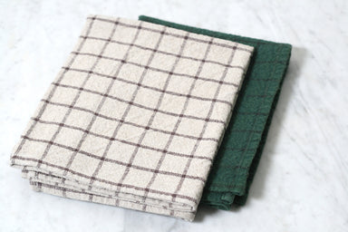 Cana Grid Linen Dish Towel