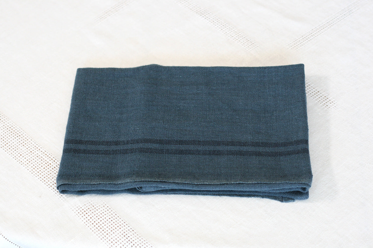 Charvet Editions Striped Linen Dish Towel. Made in France.