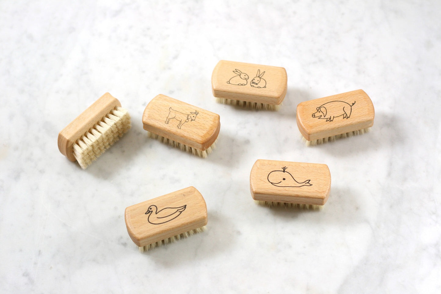 A kid-sized beechwood nail brush from Burstenhaus Redecker.