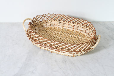 French Wicker Serving Basket, Oval