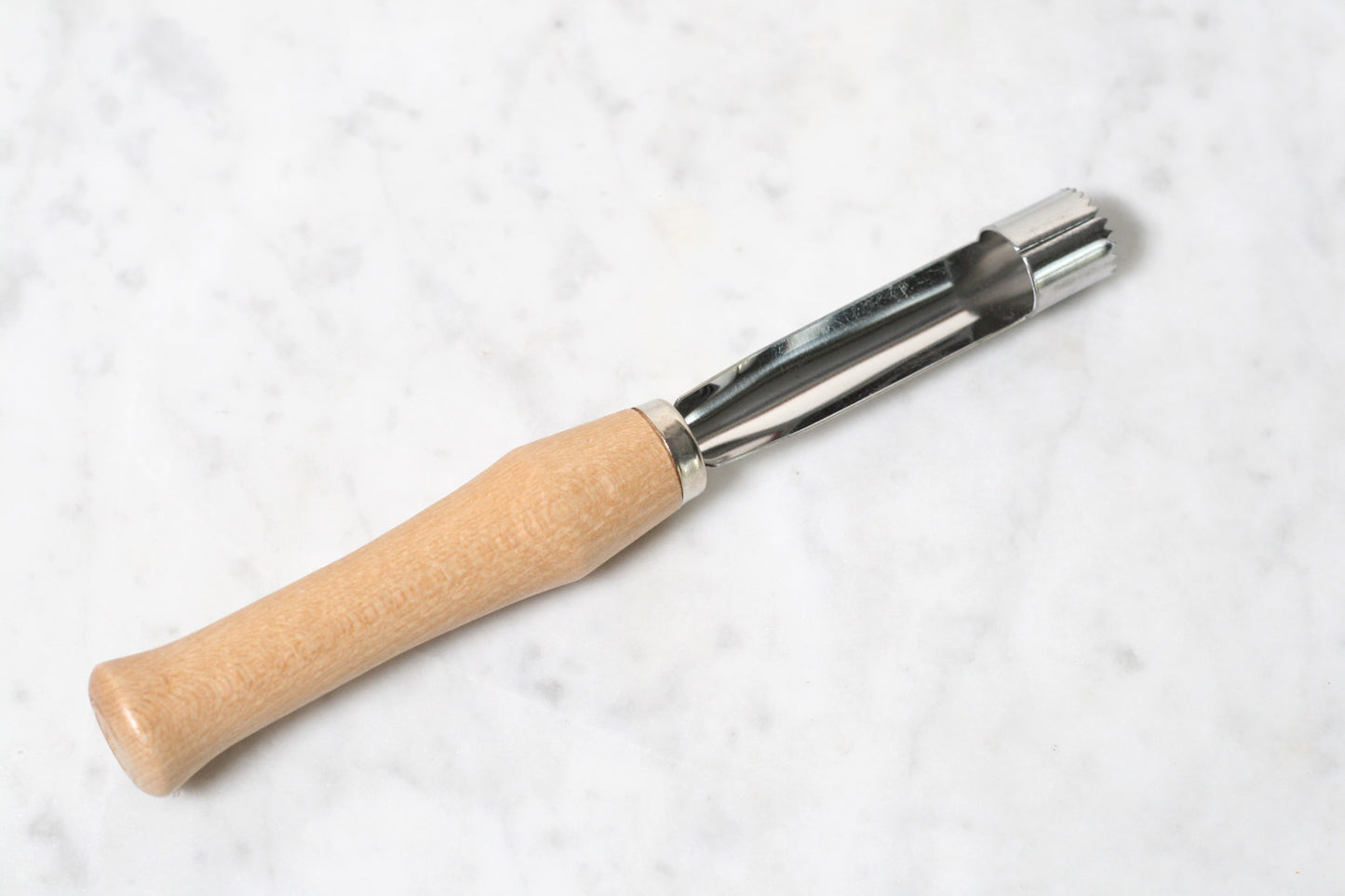 German apple corer with wooden handle
