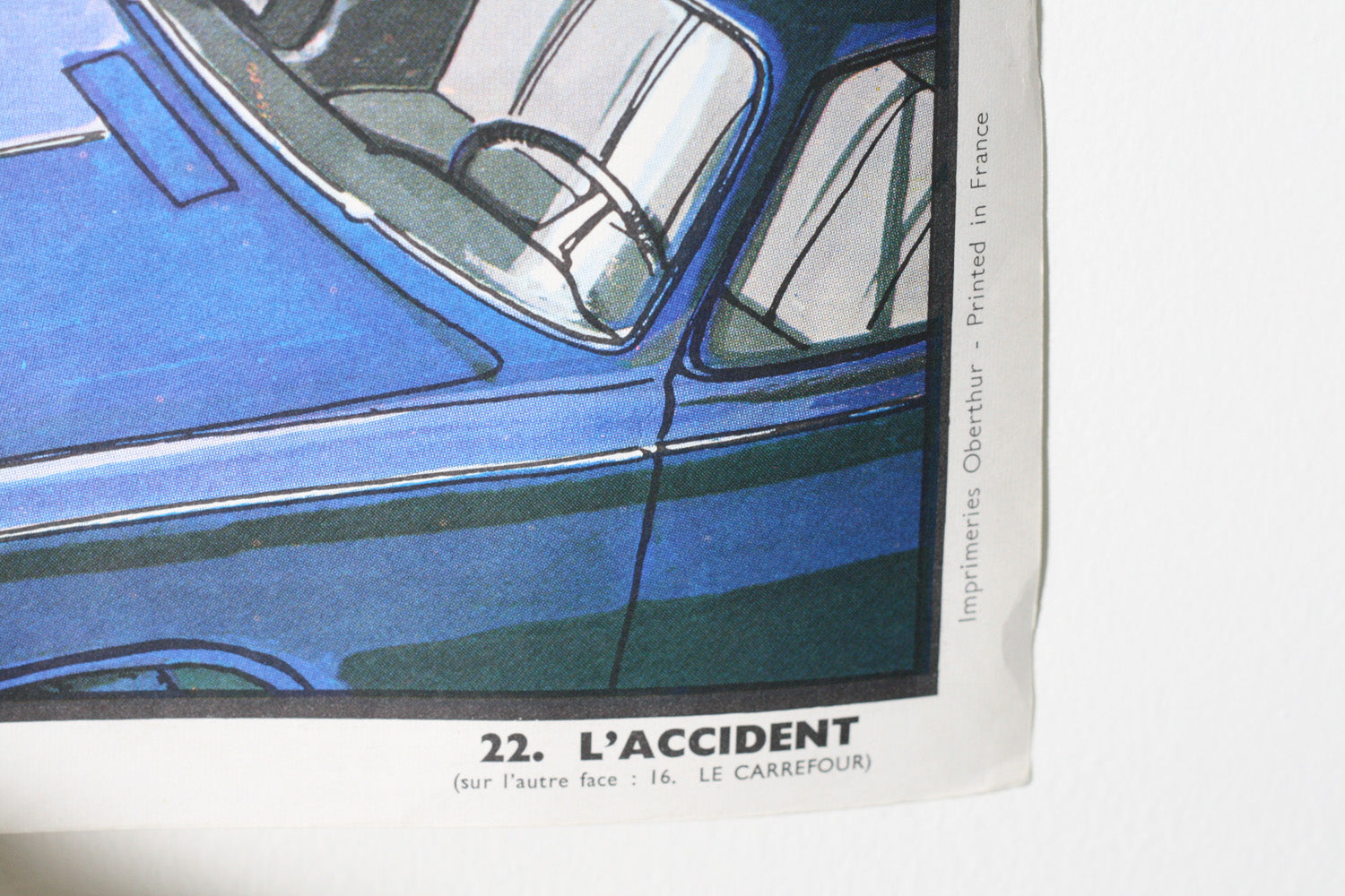Vintage French School Poster, Le Carrefour/L'Accident