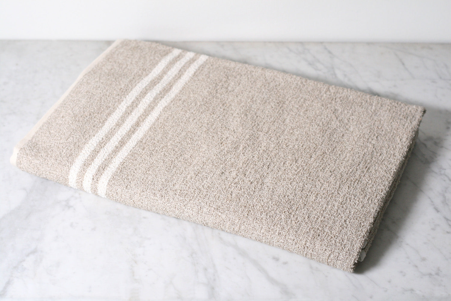 Linen & Cotton Neutral Stripe Bath Sheet
