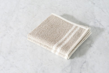 Linen & Cotton Neutral Stripe Washcloth, Set of Two