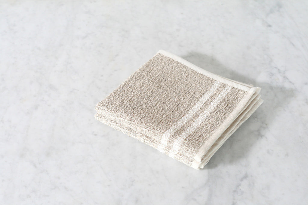 Linen & Cotton White Stripe Hand Towels — Flotsam + Fork