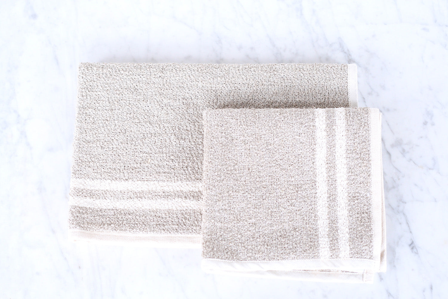 Linen & Cotton Neutral Stripe Towels