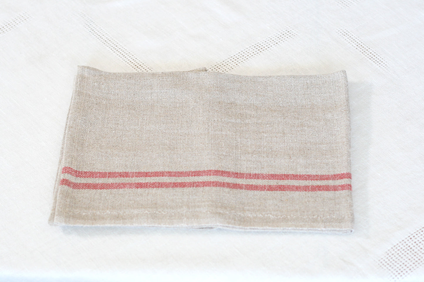 Charvet Editions Striped Linen Dish Towel. Made in France.