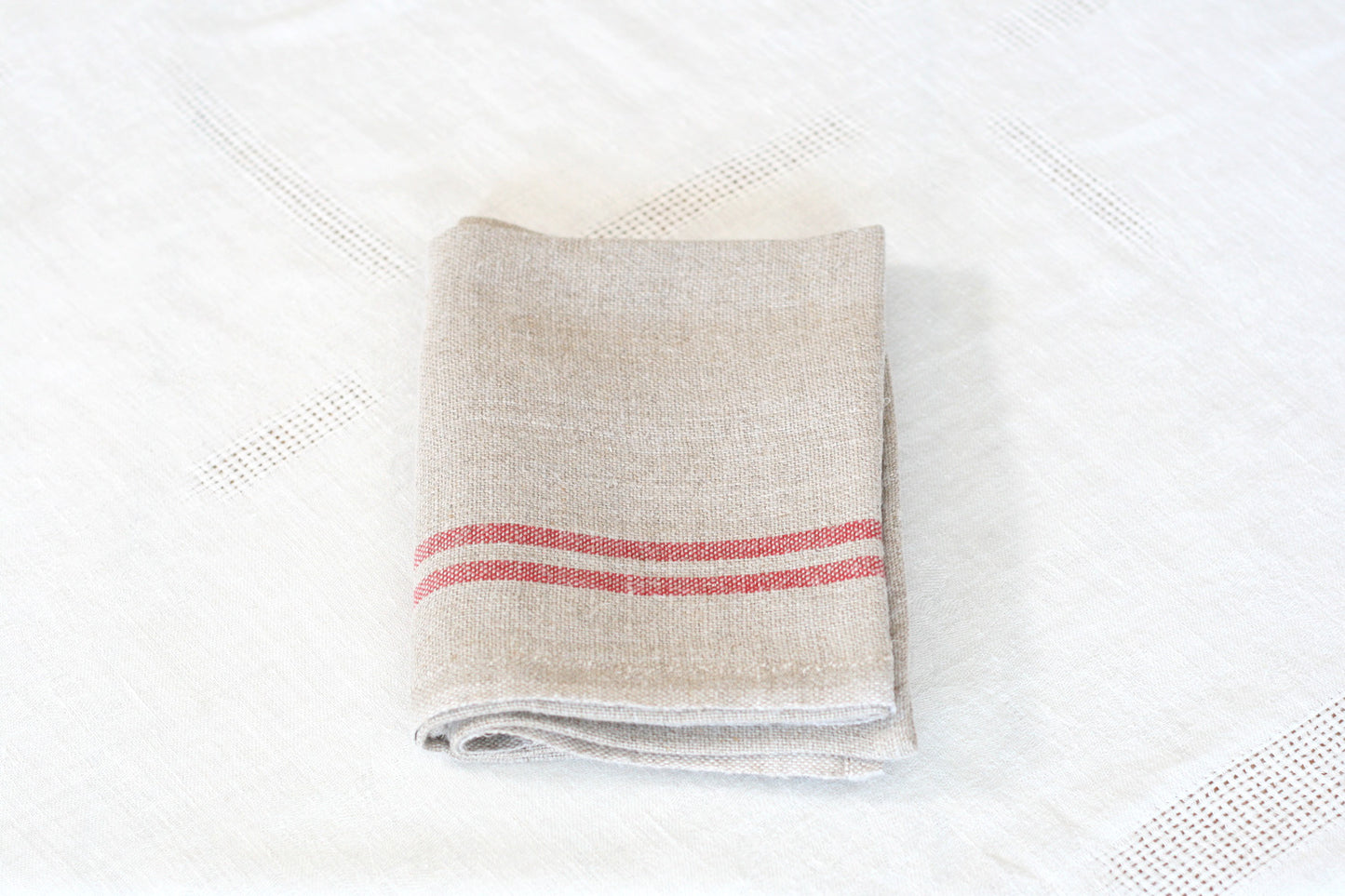Charvet Editions Striped Linen Dish Towel. Made in France.