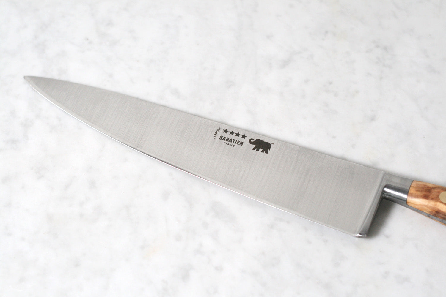 Sabatier 10" Chef's Knife Carbone Steel with Olivewood Handle