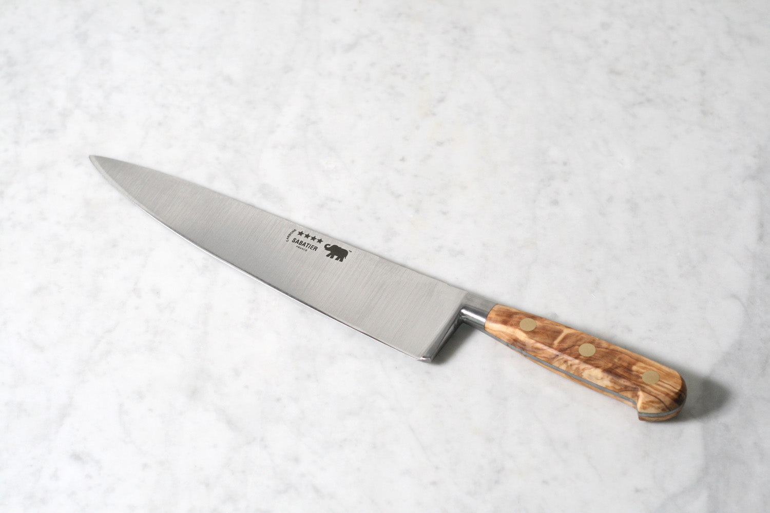 Sabatier 10" Chef's Knife Carbon Steel with Olivewood Handle