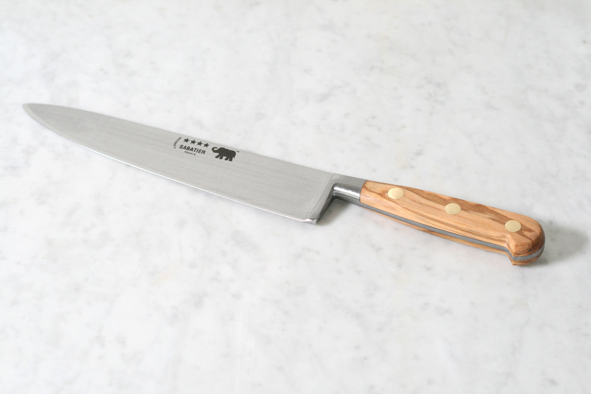 Sabatier 10 Chef's Knife Carbone Steel with Olivewood Handle