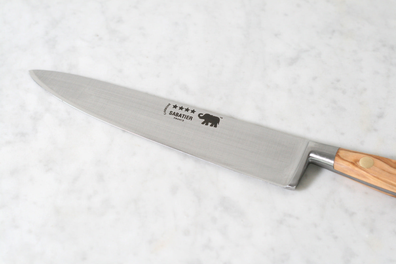 Sabatier 8" Chef's Knife Carbone Steel with Olivewood Handle