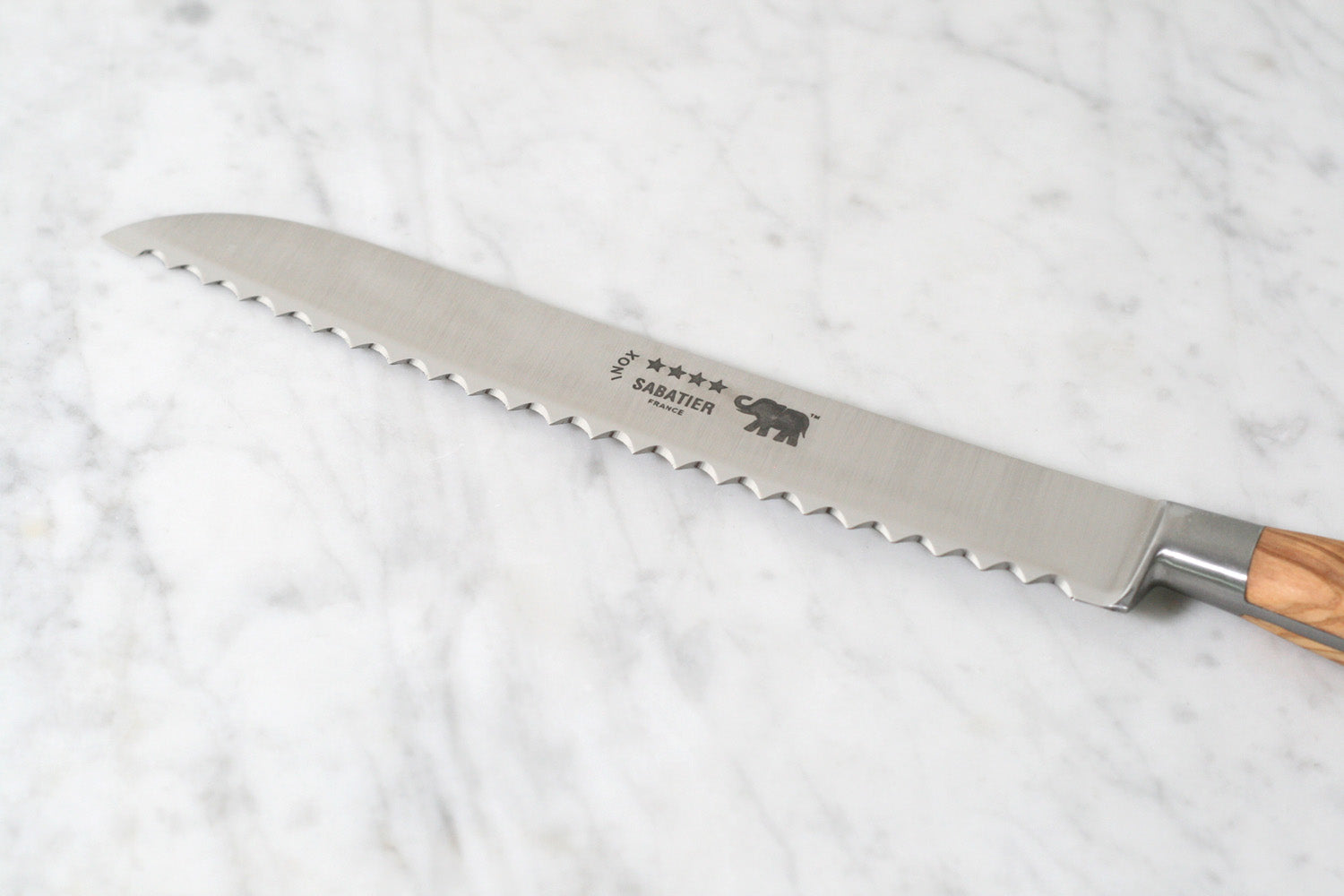 Sabatier Olive Wood Bread Knife 8 High Carbon / Stainless / Stainless  Rivets