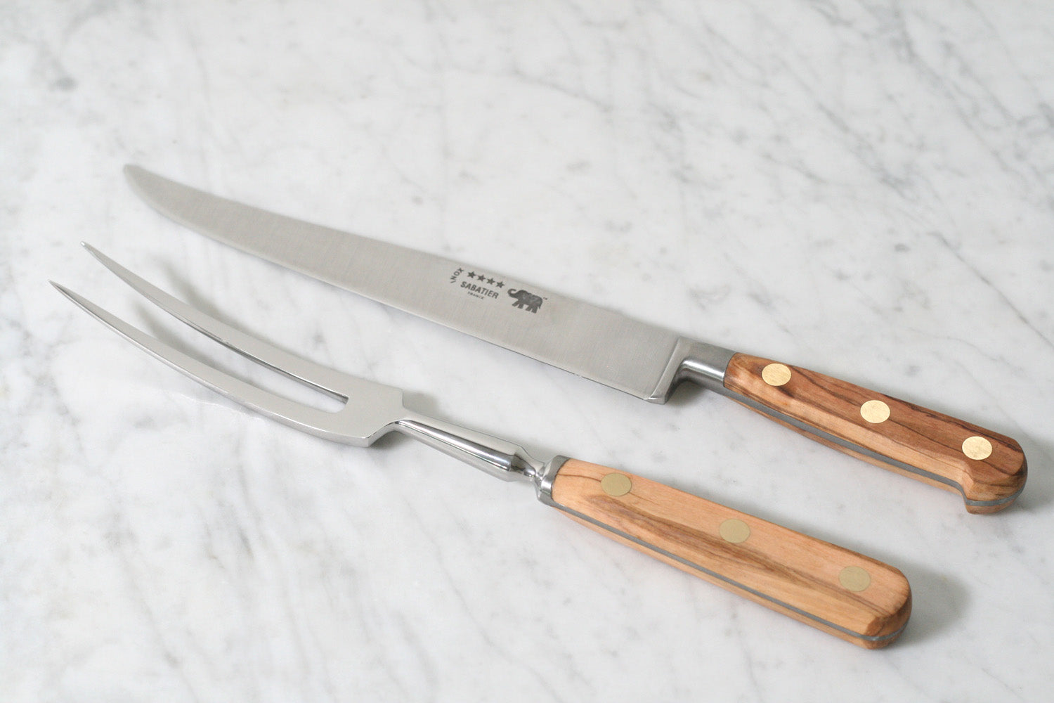 Sabatier Carving Set with Olivewood Handle