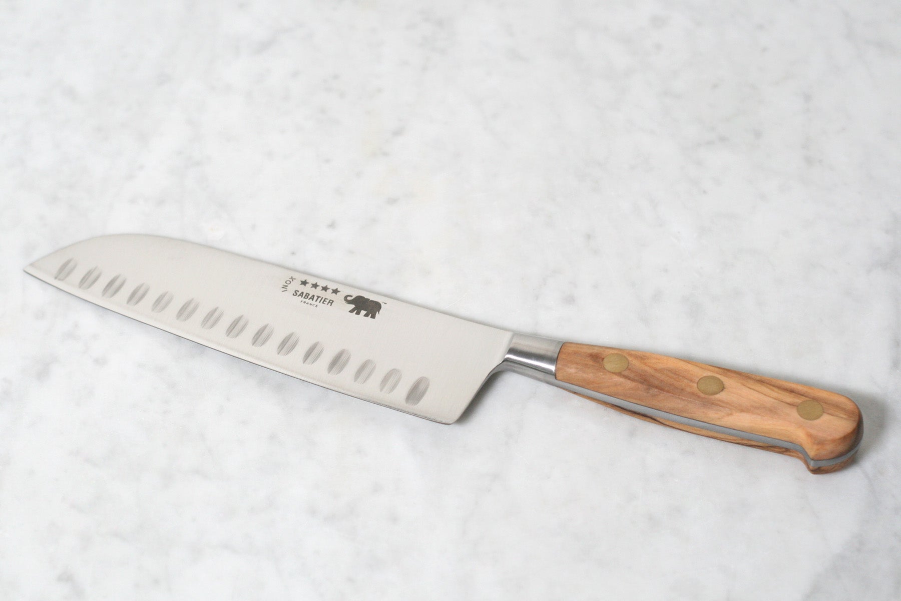 Sabatier Santoku Knife Stainless Steel with Olivewood Handle