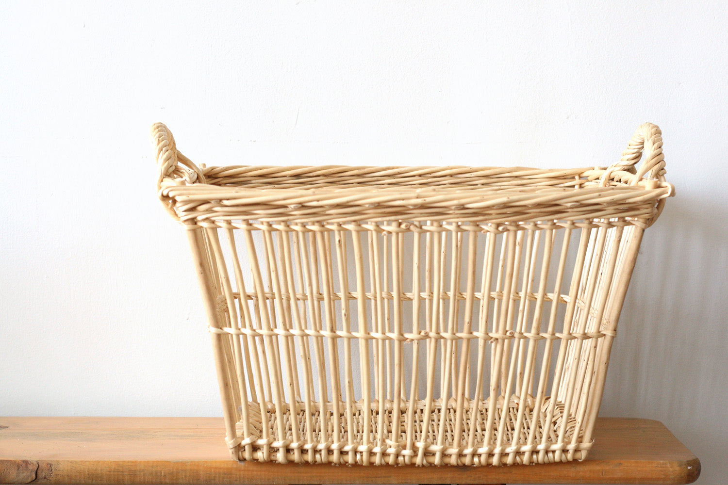 French Wicker Laundry Basket
