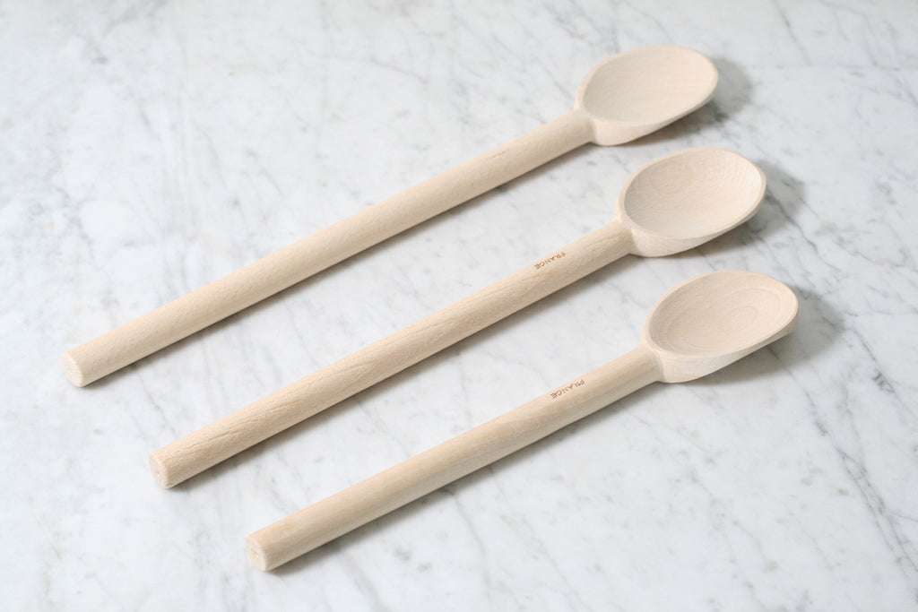 Kitchen Supply Beechwood Mixing Spoons from France 12 inch Slotted