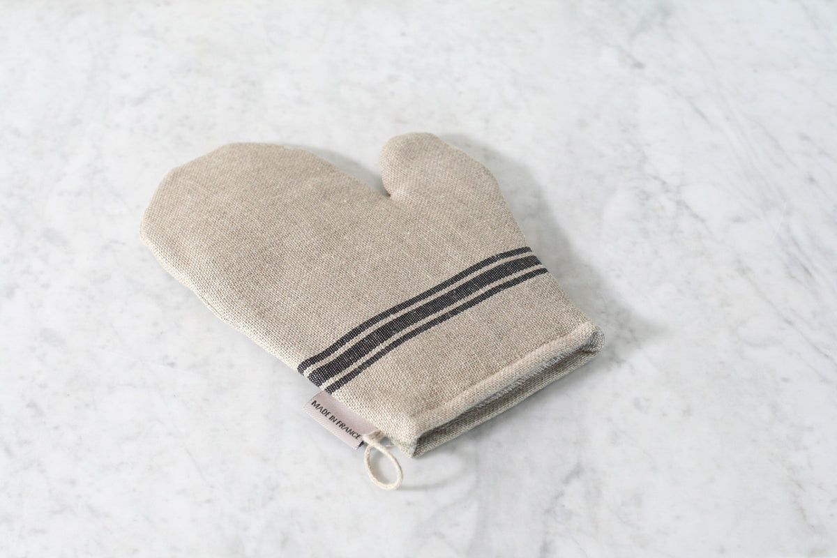 Linen Oven Mitt - Natural Stripe – Manna