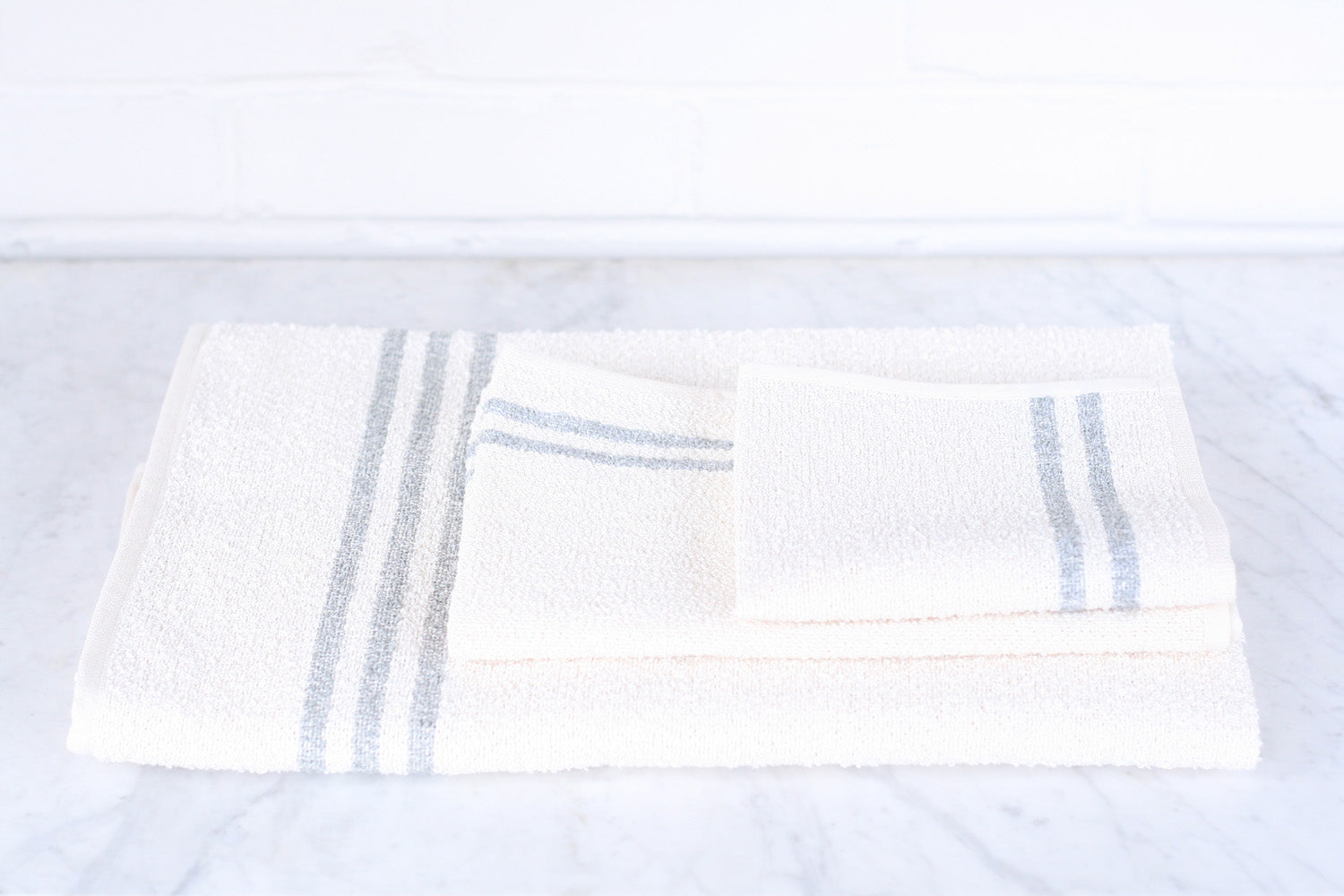 Linen & Cotton White Stripe Towels